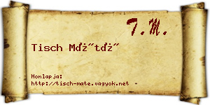 Tisch Máté névjegykártya